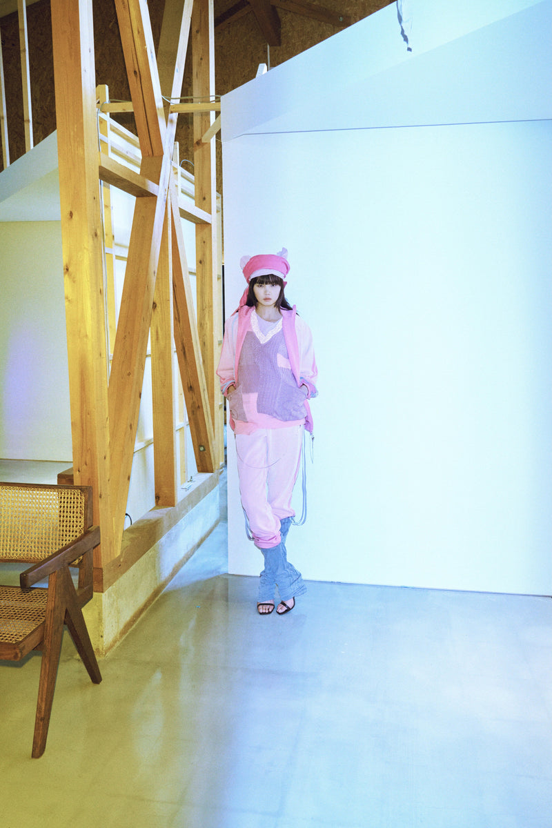 MIXED-KNIT VEST_REFLECTIVE RIB