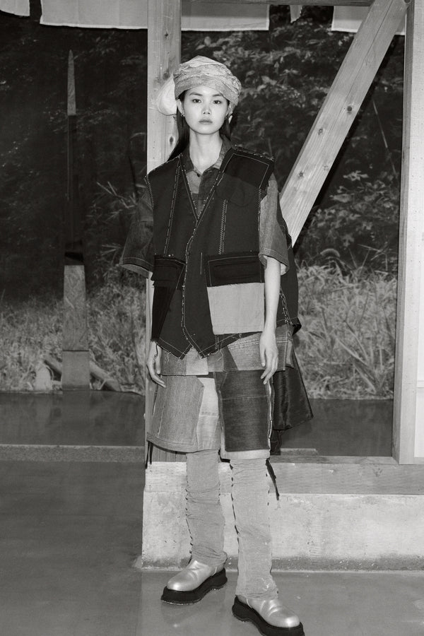 RECONSTRUCTED REGISTERED DENIM/C SHORTS