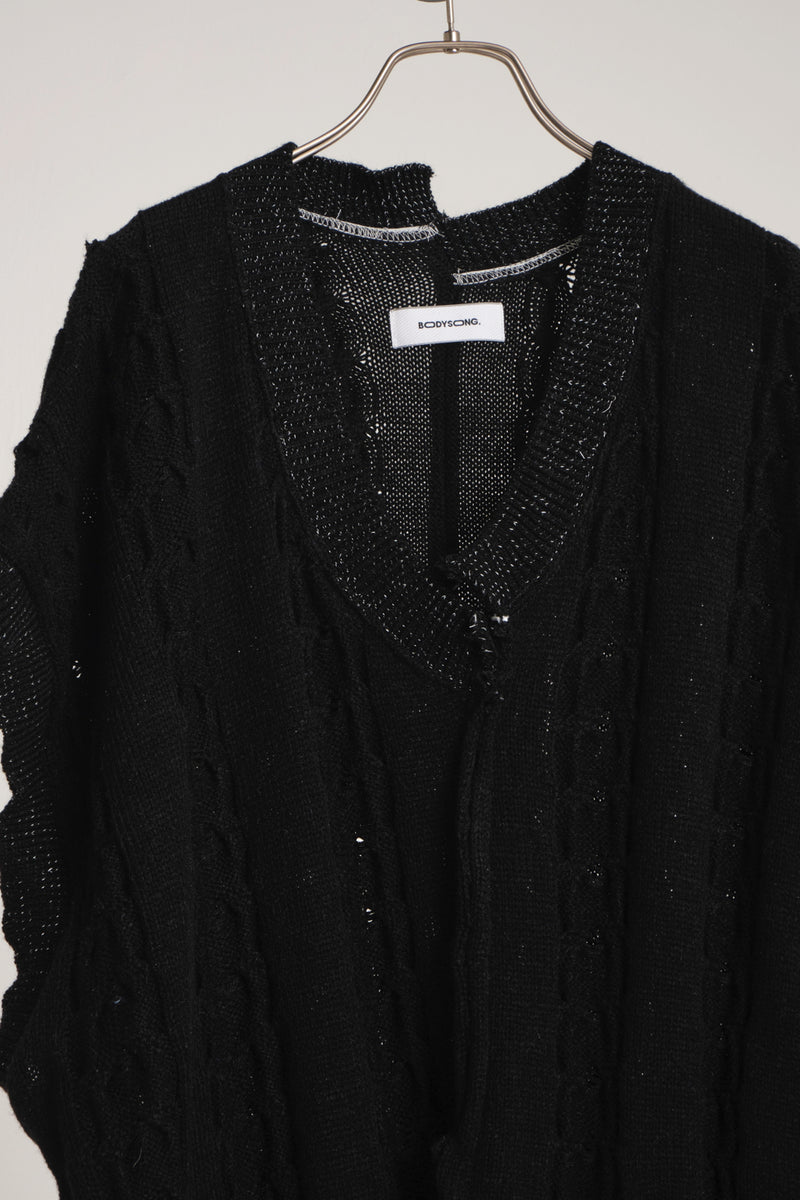 INSIDE OUT KNIT V BLACK